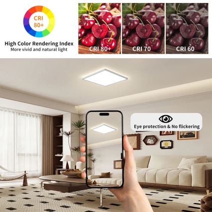 Brilagi - Plafoniera da bagno LED ULTRA SLIM LED/18W/230V 30x30 cm argento IP54