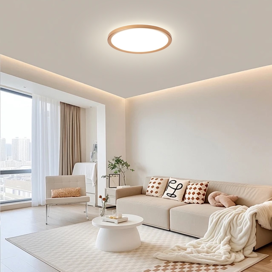 Brilagi - Plafoniera da bagno ULTRA SLIM LED/24W/230V Ø 42 cm oro rosa IP54