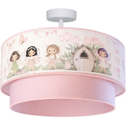 Brilagi - Plafoniera LED per bambini BOBO 1xE27/10W/230V Ø 40 cm rosa/fate