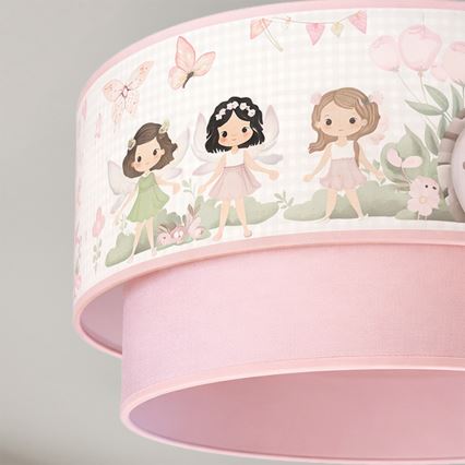 Brilagi - Plafoniera LED per bambini BOBO 1xE27/10W/230V Ø 40 cm rosa/fate