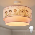 Brilagi - Plafoniera LED per bambini BOBO 1xE27/60W/230V Ø 40 cm rosa/fate