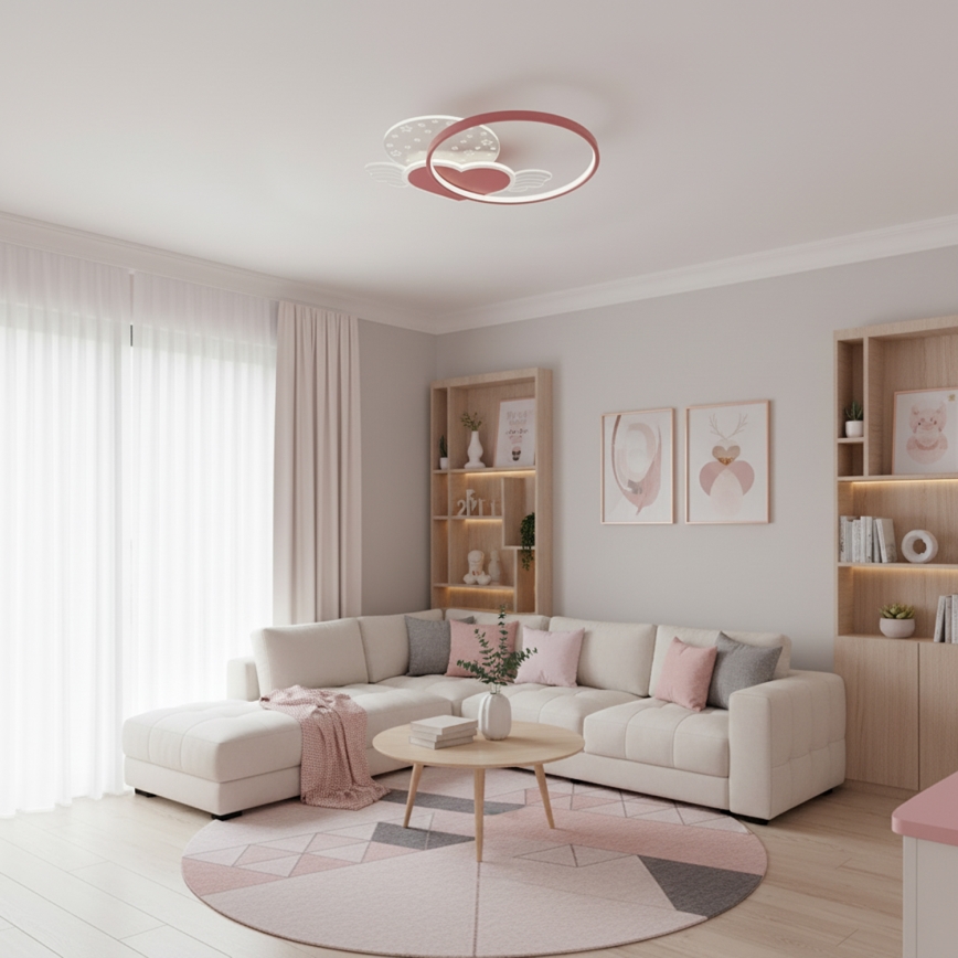 Brilagi - Plafoniera LED per bambini LOVE LED/48W/230V 3000/4500/6000K rosa