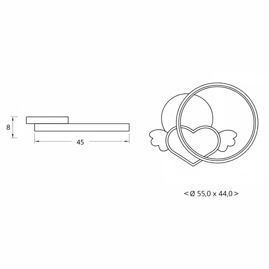 Brilagi - Plafoniera LED per bambini LOVE LED/48W/230V 3000/4500/6000K rosa