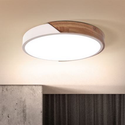 Brilagi - Plafoniera LED PILANA LED/24W/230V rovere/bianco Ø 30 cm