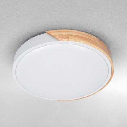 Brilagi - Plafoniera LED PILANA LED/24W/230V rovere/bianco Ø 30 cm