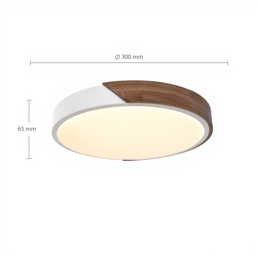Brilagi - Plafoniera LED PILANA LED/24W/230V rovere/bianco Ø 30 cm