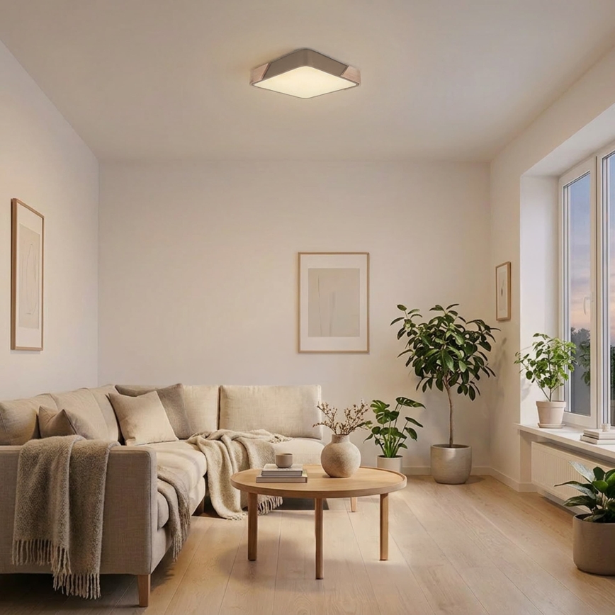 BRILAGI - Plafoniera LED PILANA SQUARE LED/24W/230V rovere/beige 32x32 cm