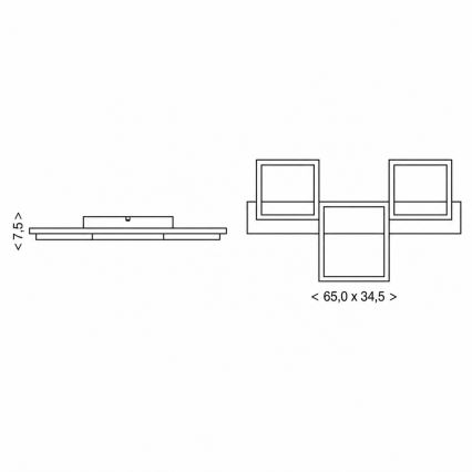 BRILAGI - Plafoniera LED PLANK 30W/230V 4000K 34,5x65 cm, legno