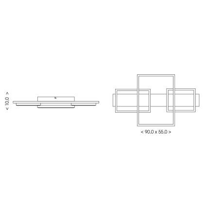 BRILAGI - Plafoniera LED PLANK LED/35W/230V 4000K 55x90 cm in legno