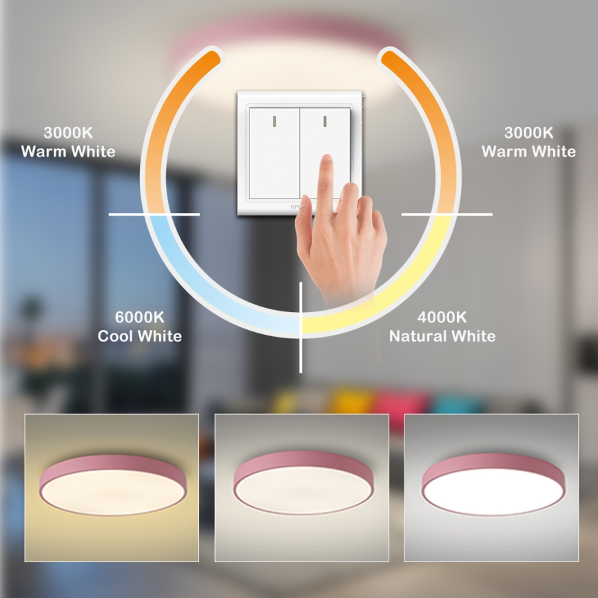 Brilagi - Plafoniera POOL LED/100W/230V 3000/4000/6000K Ø 80 cm rosa
