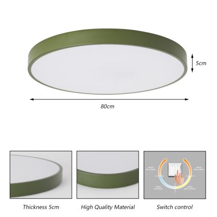 Brilagi - Plafoniera LED POOL LED/100W/230V 3000/4000/6000K Ø 80 cm verde