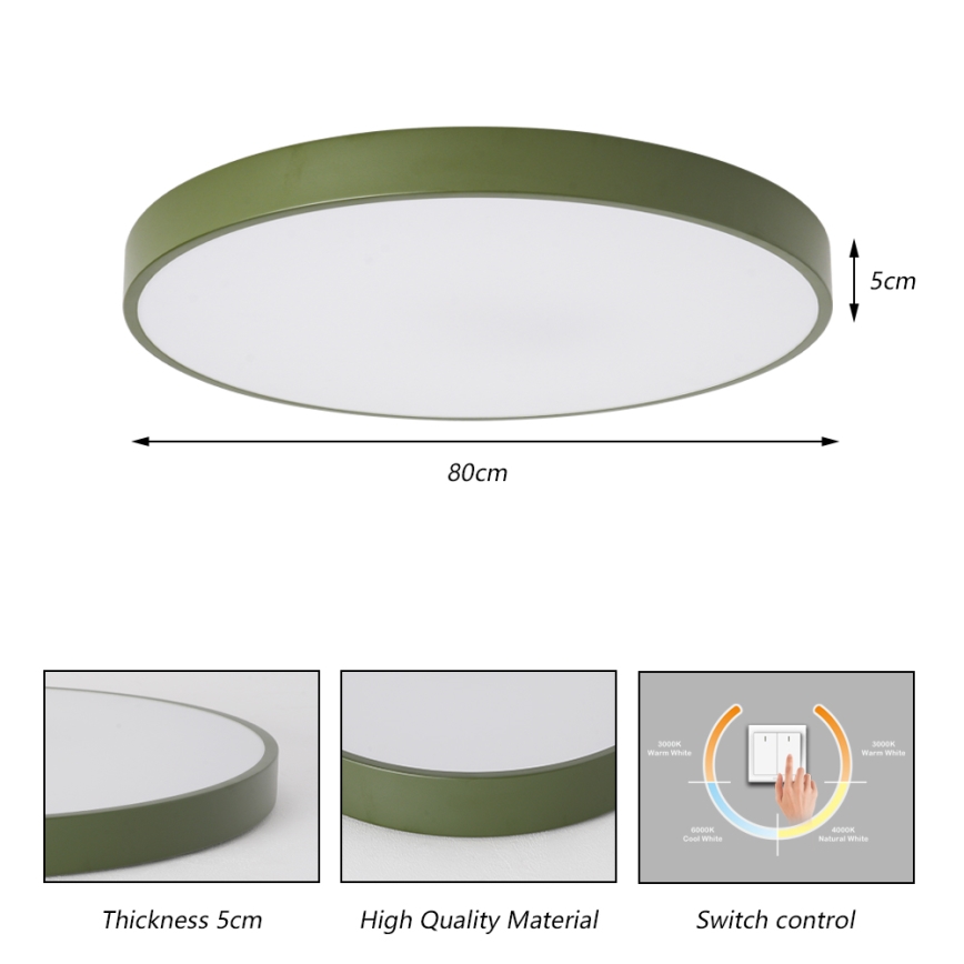 Brilagi - Plafoniera LED POOL LED/100W/230V 3000/4000/6000K Ø 80 cm verde