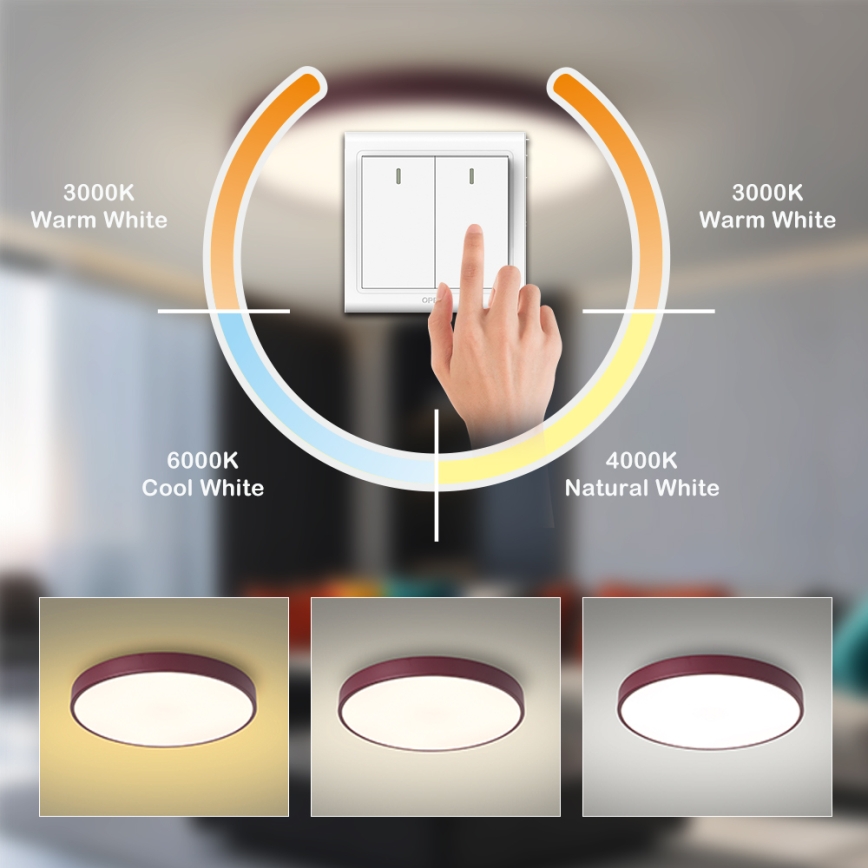 Brilagi - Plafoniera LED POOL LED/60W/230V 3000/4000/6000K diam. 50 cm bordeaux