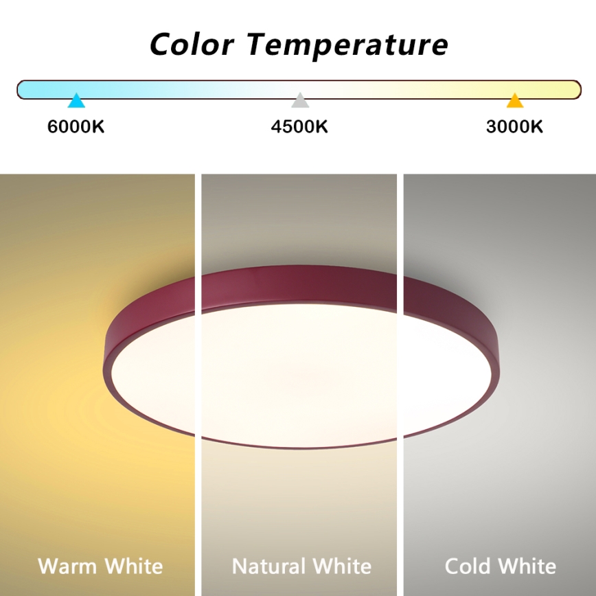 Brilagi - Plafoniera LED POOL LED/60W/230V 3000/4000/6000K diam. 50 cm bordeaux