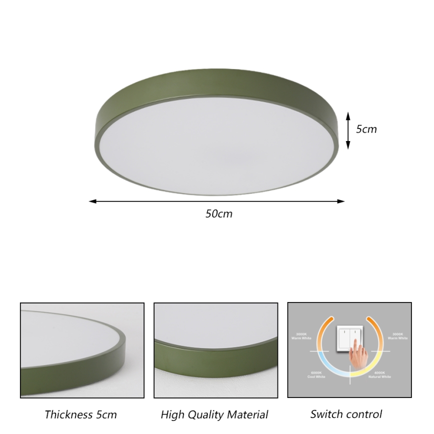 Brilagi - Plafoniera LED POOL LED/60W/230V 3000/4000/6000K Ø 50 cm verde