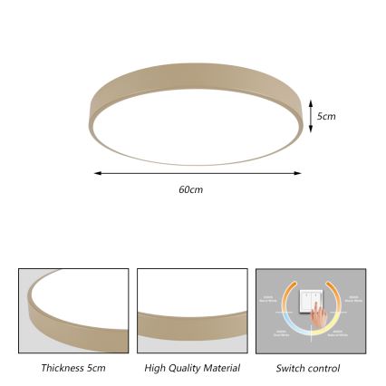 Brilagi - Plafoniera LED POOL LED/60W/230V 3000/4000/6000K Ø 60 cm beige