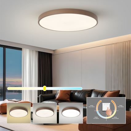 Brilagi - Plafoniera LED POOL 100W/230V 3000/4000/6000K Ø 80 cm marrone