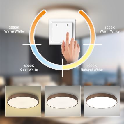 Brilagi - Plafoniera LED POOL 100W/230V 3000/4000/6000K Ø 80 cm marrone