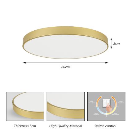 Brilagi - Plafoniera a LED POOL LED/100W/230V 3000/4000/6000K Ø 80 cm dorata