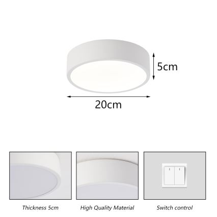 Brilagi - Plafoniera LED POOL LED/18W/230V 3000/4000/6000K Ø 20 cm bianca