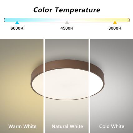 Brilagi - Plafoniera LED POOL LED/36W/230V, 3000/4000/6000K, Ø 30 cm, marrone