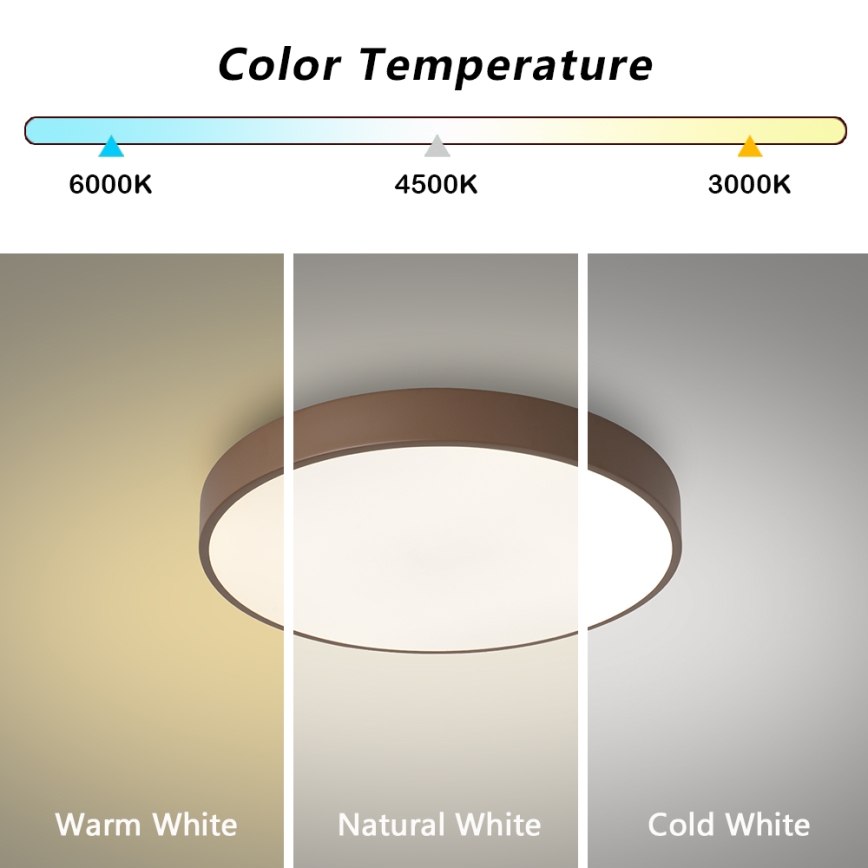 Brilagi - Plafoniera LED POOL LED/36W/230V, 3000/4000/6000K, Ø 30 cm, marrone