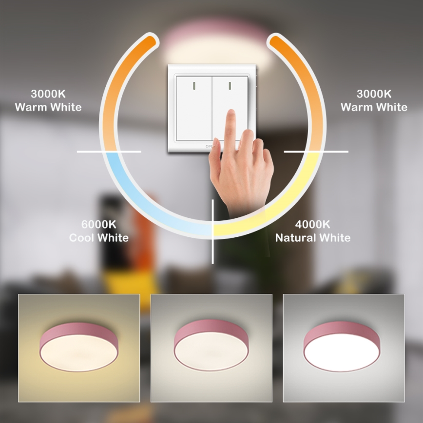 Brilagi - Plafoniera LED POOL LED/36W/230V 3000/4000/6000K Ø 30 cm rosa