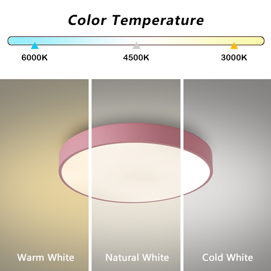 Brilagi - Plafoniera LED POOL LED/36W/230V 3000/4000/6000K Ø 30 cm rosa