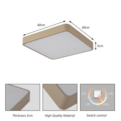 Brilagi - Plafoniera LED POOL LED/36W/230V 3000/4000/6000K 40x40 cm beige