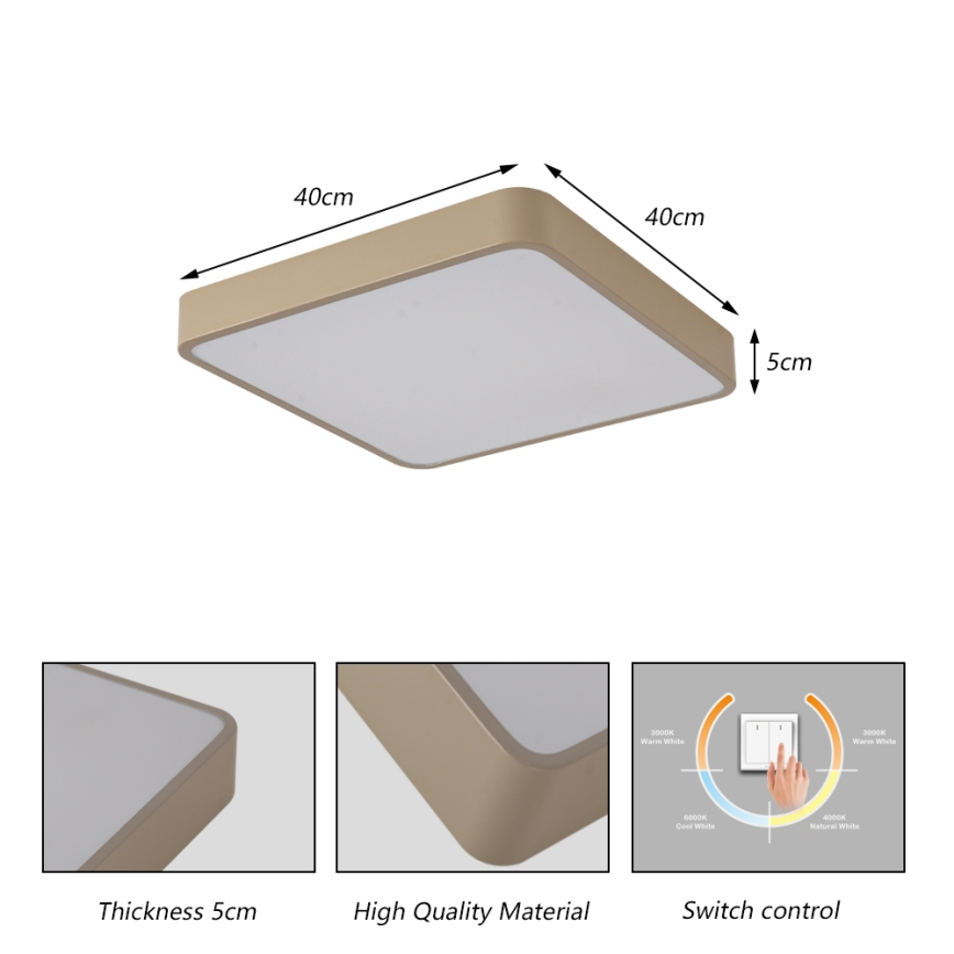 Brilagi - Plafoniera LED POOL LED/36W/230V 3000/4000/6000K 40x40 cm beige