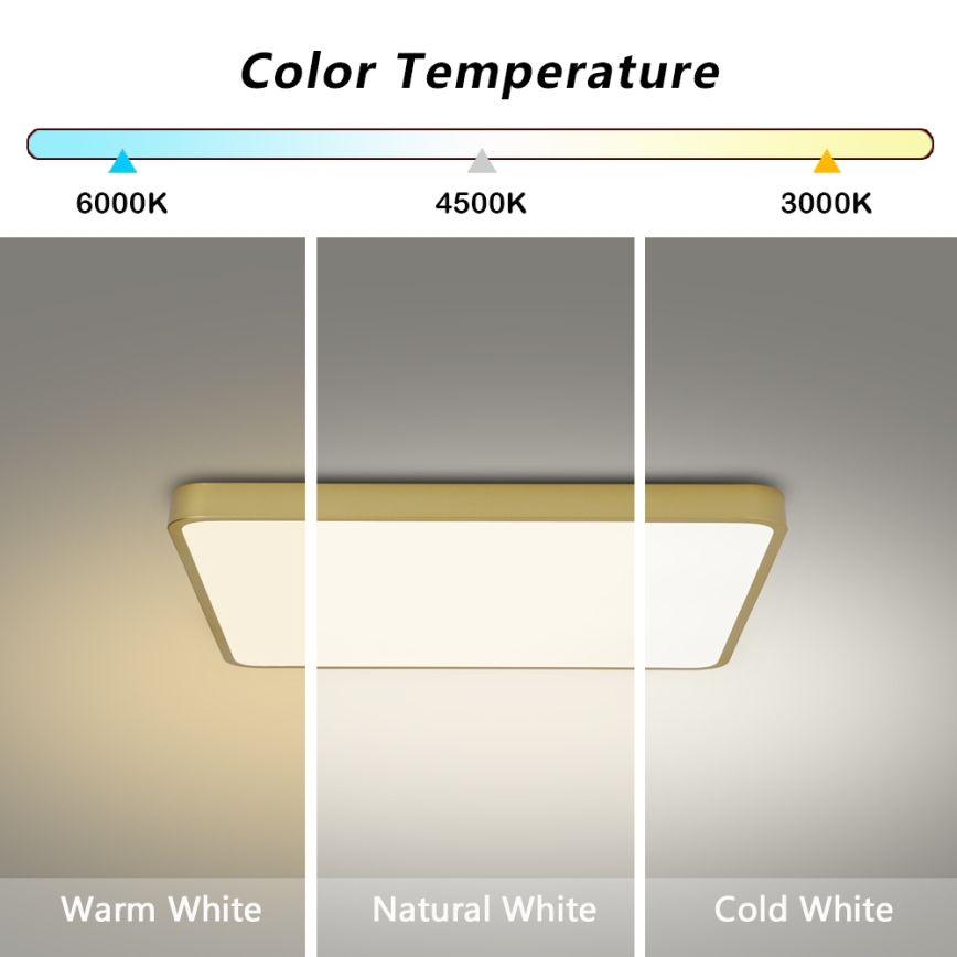Brilagi - Plafoniera LED POOL LED/36W/230V 3000/4000/6000K 40x40 cm dorata