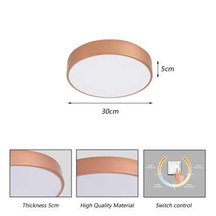 Brilagi - plafoniera LED POOL/36W/230V 3000/4000/6000K Ø 30 cm bronzo