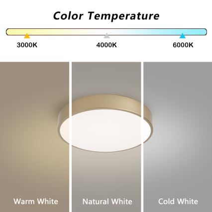 Brilagi - Plafoniera LED POOL LED/36W/230V 3000/4000/6000K Ø 30 cm dorata