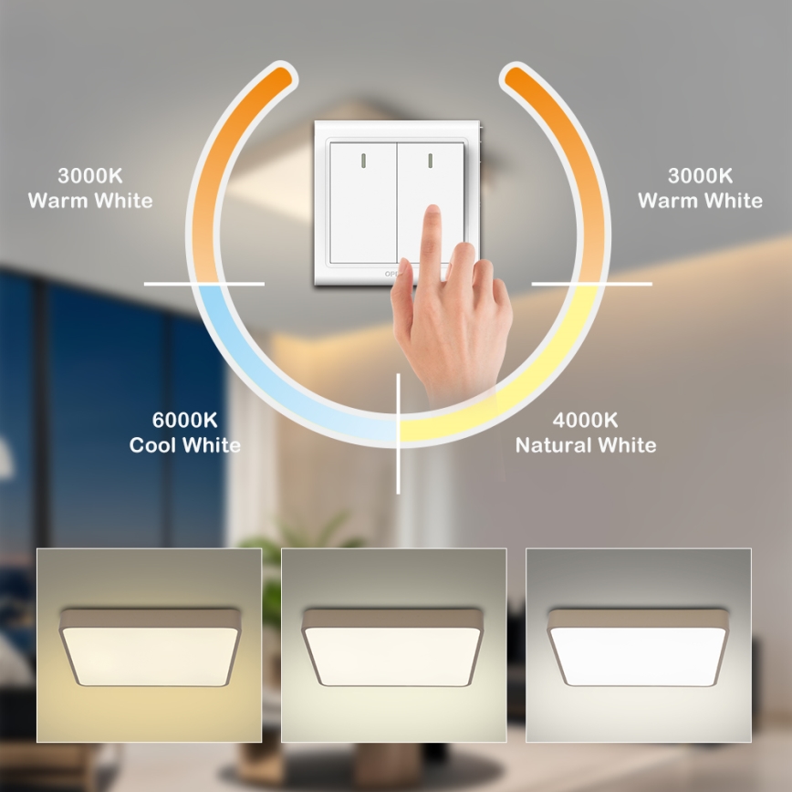 Brilagi - Plafoniera LED POOL LED/36W/230V 3000/4500/6000K 40x40 cm beige