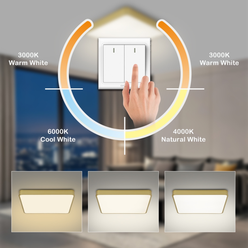 Brilagi - Plafoniera LED POOL LED/36W/230V 3000/4500/6000K 40x40 cm oro