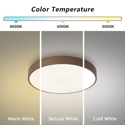 Brilagi - Lampada da soffitto a LED POOL LED/48W/230V 3000/4000/6000K Ø 40 cm marrone