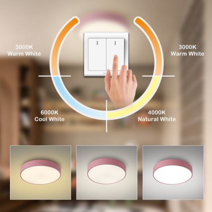 Brilagi - Plafoniera LED POOL LED/48W/230V 3000/4000/6000K diam. 40 cm rosa
