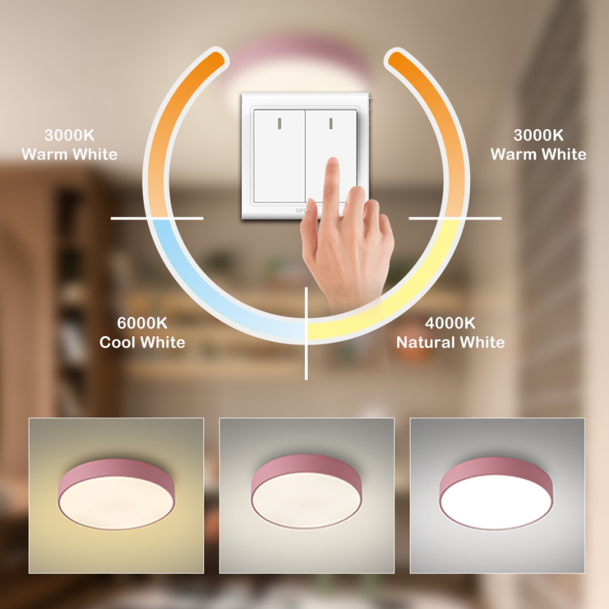 Brilagi - Plafoniera LED POOL LED/48W/230V 3000/4000/6000K diam. 40 cm rosa