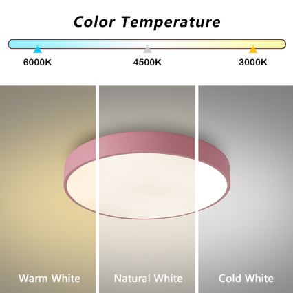 Brilagi - Plafoniera LED POOL LED/48W/230V 3000/4000/6000K diam. 40 cm rosa
