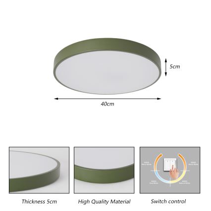 Brilagi - Plafoniera LED POOL LED/48W/230V 3000/4000/6000K Ø 40 cm verde