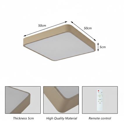 Brilagi - Plafoniera LED POOL LED/48W/230V 3000/4000/6000K 50x50 cm beige