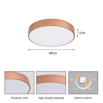 Brilagi - Plafoniera LED POOL LED/48W/230V 3000/4000/6000K Ø 40 cm bronzo