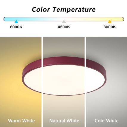 Brilagi - Plafoniera LED POOL LED/60W/230V 3000/4000/6000K Ø 50 cm bordeaux