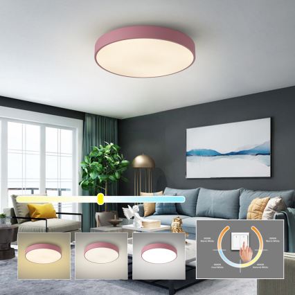 Brilagi - Plafoniera a LED POOL LED/60W/230V 3000/4000/6000K Ø 50 cm rosa