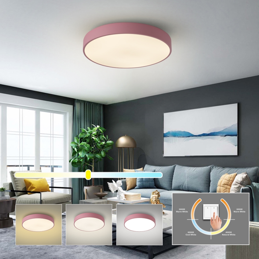 Brilagi - Plafoniera a LED POOL LED/60W/230V 3000/4000/6000K Ø 50 cm rosa