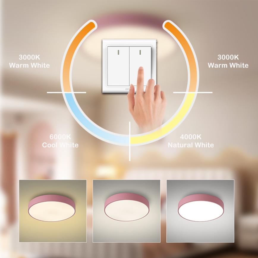 Brilagi - Plafoniera a LED POOL LED/60W/230V 3000/4000/6000K Ø 50 cm rosa