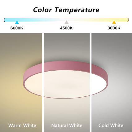 Brilagi - Plafoniera a LED POOL LED/60W/230V 3000/4000/6000K Ø 50 cm rosa