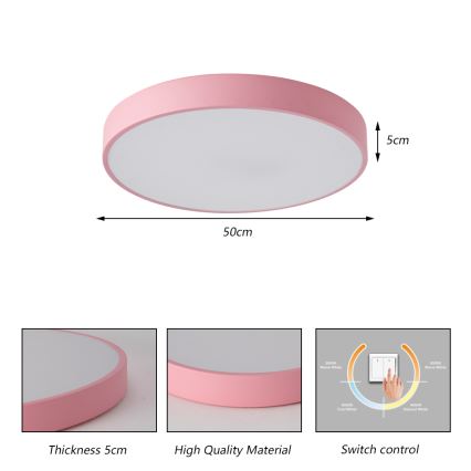 Brilagi - Plafoniera a LED POOL LED/60W/230V 3000/4000/6000K Ø 50 cm rosa