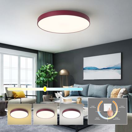 Brilagi - Plafoniera LED POOL/60W/230V 3000/4000/6000K diam. 60 cm bordeaux