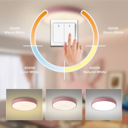 Brilagi - Plafoniera LED POOL LED/60W/230V 3000/4000/6000K Ø 60 cm rosa